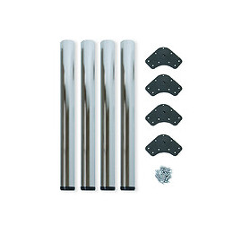 Emuca Pieds Pour Table, D. 60 Mm, Réglable 830 - 850 Mm, Acier, Nickel Satiné, 4 Ut.