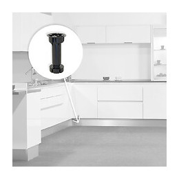 Emuca Pied Réglable Avec Base Pré-assemblée Pour Meuble, Réglable 118 - 135 Mm, Plastique, Noir, 40 Ut.