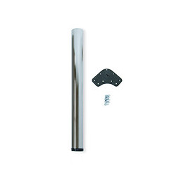 Emuca Pied Pour Table, D. 80 Mm, Réglable 1.100 - 1.130 Mm, Acier, Nickel Satiné