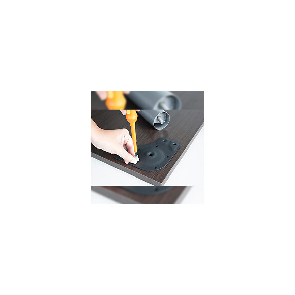 Emuca Pieds Pour Table, D. 60 Mm, Réglable 830 - 850 Mm, Acier, Nickel Satiné, 4 Ut.