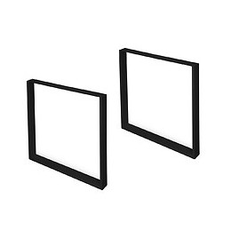 Emuca Jeu De Deux Pieds Square Rectangulaires Pour Table, Largeur 800 Mm. Peints En Noir