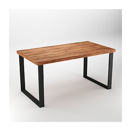 Emuca Jeu De Deux Pieds Square Rectangulaires Pour Table, Largeur 800 Mm. Peints En Noir