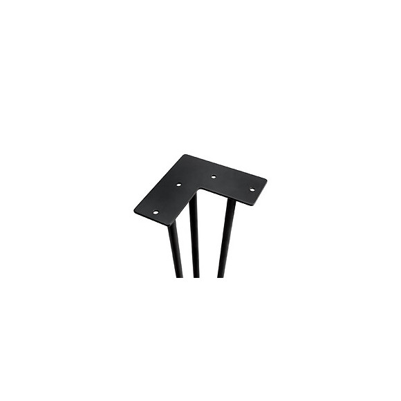 Emuca Jeu De Quatre Pieds Hairpin De 3 Barres Pour Table, Hauteur 710 Mm, Peints En Noir.