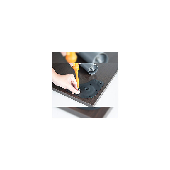 Emuca Pieds Pour Table, D. 60 Mm, Réglable 710 - 730 Mm, Acier, Nickel Satiné, 4 Ut.