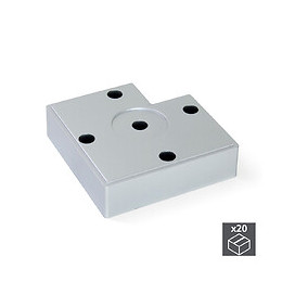 Emuca Pied Pour Meubles, Hauteur 15 Mm, Plastique, Gris Métallisé, 20 Ut.