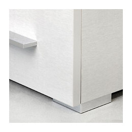 Emuca Pied Pour Meubles, Hauteur 15 Mm, Plastique, Gris Métallisé, 20 Ut.