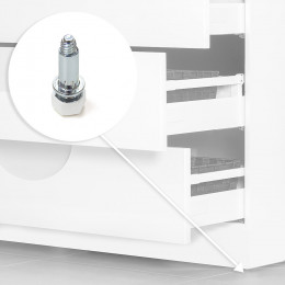 Emuca Vérin De Réglage Pour Pied De Meuble, Hexagonale, M6, Réglage 18 Mm, Acier Et Plastique, 20 Ut.