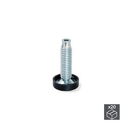 Emuca Vérin De Réglage Pour Pied De Meuble, Réglage Interieur, M10, D. 23 Mm, Hauteur 46 Mm, Acier Et Plastique, 20 Ut.