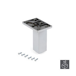 Emuca Pied Pour Meubles, Central, Réglable 100 - 110 Mm, Plastique, Chromé, 2 U.