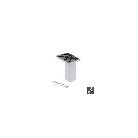 Emuca Pied Pour Meubles, Central, Réglable 100 - 110 Mm, Plastique, Chromé, 2 U.