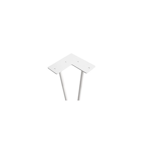 Emuca Jeu De Quatre Pieds Hairpin De 2 Barres Pour Table, Hauteur 400 Mm, Peints En Blanc.