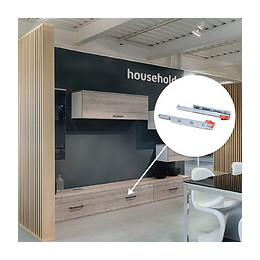 Emuca Paire De Coulisses Invisibles Pour Tiroir, Roulettes, 590 Mm, Extraction Totale, Fermeture Amortie, Avec Crochet, Zingué