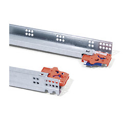 Emuca Paire De Coulisses Invisibles Pour Tiroir, Roulettes, 590 Mm, Extraction Totale, Fermeture Amortie, Avec Crochet, Zingué