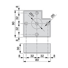 Emuca Pied Pour Meubles, Hauteur 45 Mm, Plastique, Gris Métallisé, 20 Ut.