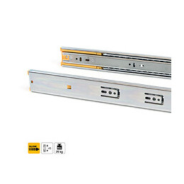 Emuca Pair De Coulisses Pour Tiroirs, À Billes, 45 X 650 Mm, Sortie Totale, Fermeture Amortie, Zingé, 5 Pcs.