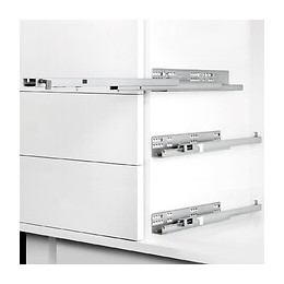 Emuca Paire De Coulisses Invisibles Pour Tiroirs, À Roulettes, 300 Mm, Sortie Totale, Fermeture Amortie, Zingué