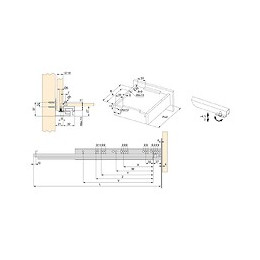 Emuca Paire De Coulisses Invisibles Pour Tiroirs, À Roulettes, 250 Mm, Sortie Totale, Système Push, Zingué