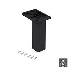 Emuca Pied Pour Meubles, Central, Réglable 140 - 150 Mm, Plastique, Noir, 2 U.