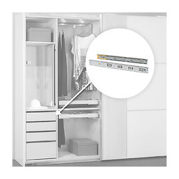 Emuca Pair De Coulisses Pour Tiroirs, À Billes, 45 X 650 Mm, Sortie Totale, Fermeture Amortie, Zingé