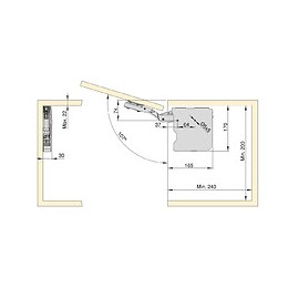 Emuca Compas Pour Portes Relevables, Force 1.600 - 3.600, Acier Et Plastique, Gris Anthracite