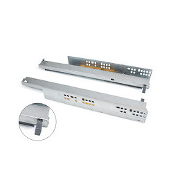 Emuca Paire De Coulisses Invisibles Pour Tiroirs, À Roulettes, 450 Mm, Sortie Totale, Système Push, Zingué