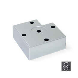 Emuca Pied Pour Meubles, Hauteur 30 Mm, Plastique, Gris Métallisé, 20 Ut.
