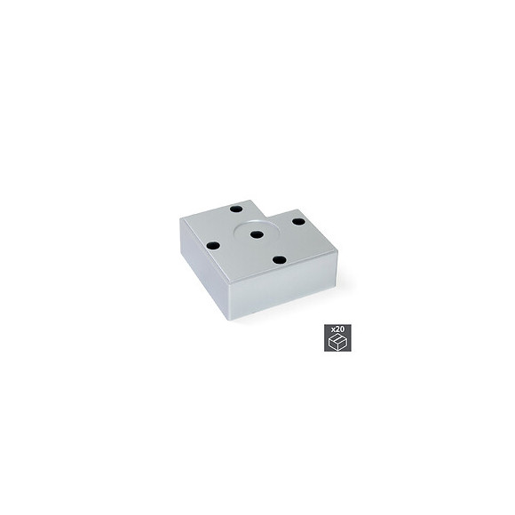 Emuca Pied Pour Meubles, Hauteur 30 Mm, Plastique, Gris Métallisé, 20 Ut.