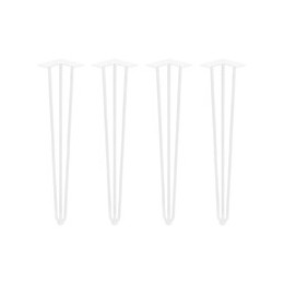 Emuca Jeu De Quatre Pieds Hairpin De 3 Barres Pour Table, Hauteur 710 Mm, Peints En Blanc.