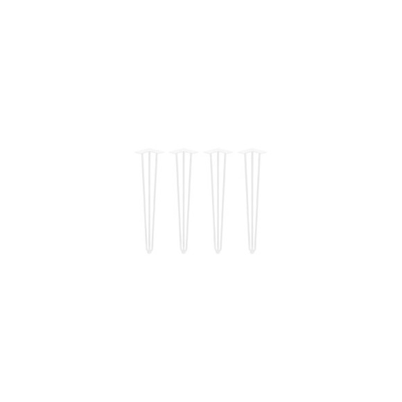 Emuca Jeu De Quatre Pieds Hairpin De 3 Barres Pour Table, Hauteur 710 Mm, Peints En Blanc.