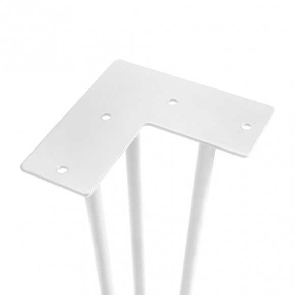 Emuca Jeu De Quatre Pieds Hairpin De 3 Barres Pour Table, Hauteur 710 Mm, Peints En Blanc.