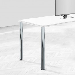 Emuca Pieds Pour Table, D. 60 Mm, Réglable 870 - 890 Mm, Acier, Nickel Satiné