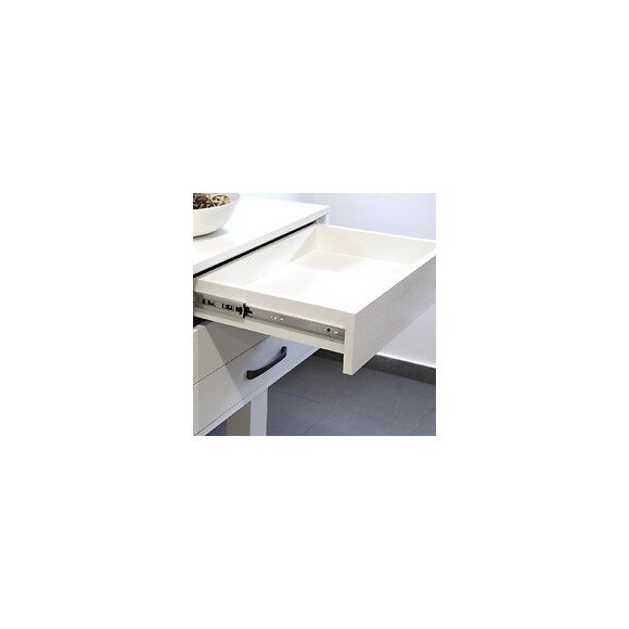 Emuca Paire De Coulisses Pour Tiroirs, À Billes, 45x450mm, Sortie Totale, Système Push, Fermeture Amortie, Zingué, 5 Ut.