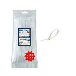 Colliers De Fixation En Nylon. Blancs.   4,6x120 - 100pces