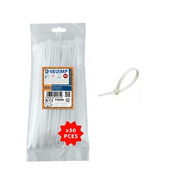 Colliers De Serrage Nylon Réutilisables Blancs 7,5 X 150 - 50pcs