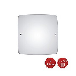 Saphir : Plafonnier En Verre, Carré 30x30 Cm, E27