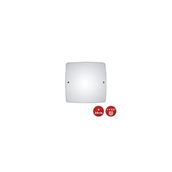 Saphir : Plafonnier En Verre, Carré 30x30 Cm, E27