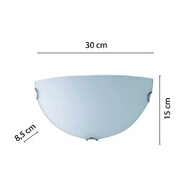 Saphir : Plafonnier Demi-lune En Verre Satiné, Ø 30 Cm, 1xe27