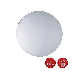 Saphir : Plafonnier En Verre Satiné, Diamètre 30 Cm, E27