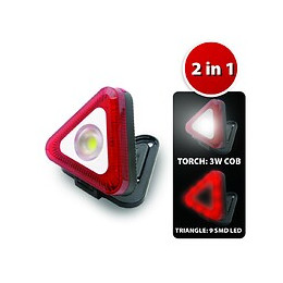 Triangle Lumineux Led Avec Lampe Torche Et Aimant. 3aaa Non Fournies