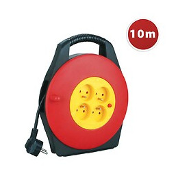Enrouleur Domestique 10m H05vv-f3g1.0mm2, 4 Prises 2p+t 16a,nf,ce