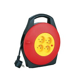 Enrouleur Domestique 10m H05vv-f3g1.0mm2, 4 Prises 2p+t 16a,nf,ce