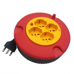 Enrouleur De Câble Domestique 4 Prises, Câble H05vv-f3g1.0mm2, 5m, Ce