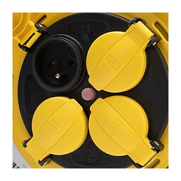 Enrouleur De Chantier, 4 Prises, 3g2.5, 25 Mètres , Nf, Ip44. Platine Fixe Et Guide Cable