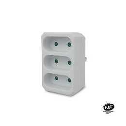 Multiprise 3 Prises Électriques Frontales 3x6a
