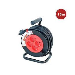 Enrouleur Électrique Standard Italien, 4 Prises, Câble H05vv-f3g1.5mm2, 15m, Ce