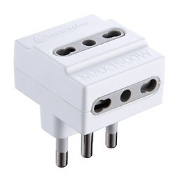 Adaptateur Italien: 3 Prises Bivalentes 10/16 A Et Grosse Fiche 16a