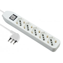 Multiprise Italienne 5 Entrées, Câble De 1,5 M Et Prise Compacte