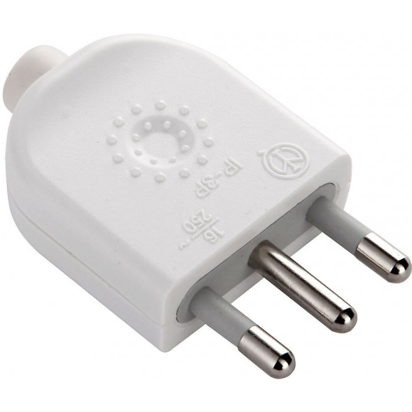 Fiche Italienne À Monter: 16a, 2p+t, 230 V, Blanc Mat