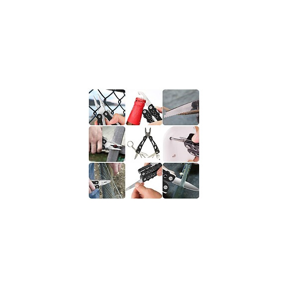 Pince Métallique Multi-outils Et Multi-usages 12 En 1, Pliable.