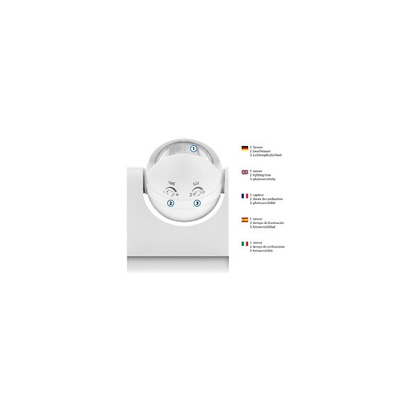 Détecteur De Mouvements Infra-rouges, Ip44. Noir